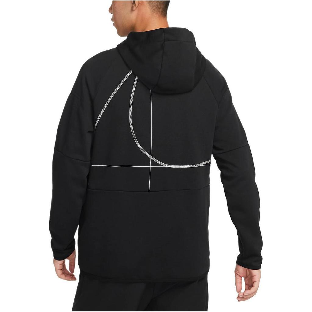 Nike Logo Print Pattern Drawstring Hooded Long-Sleeve Sweatshirt Men Tops Black DQ6621-010