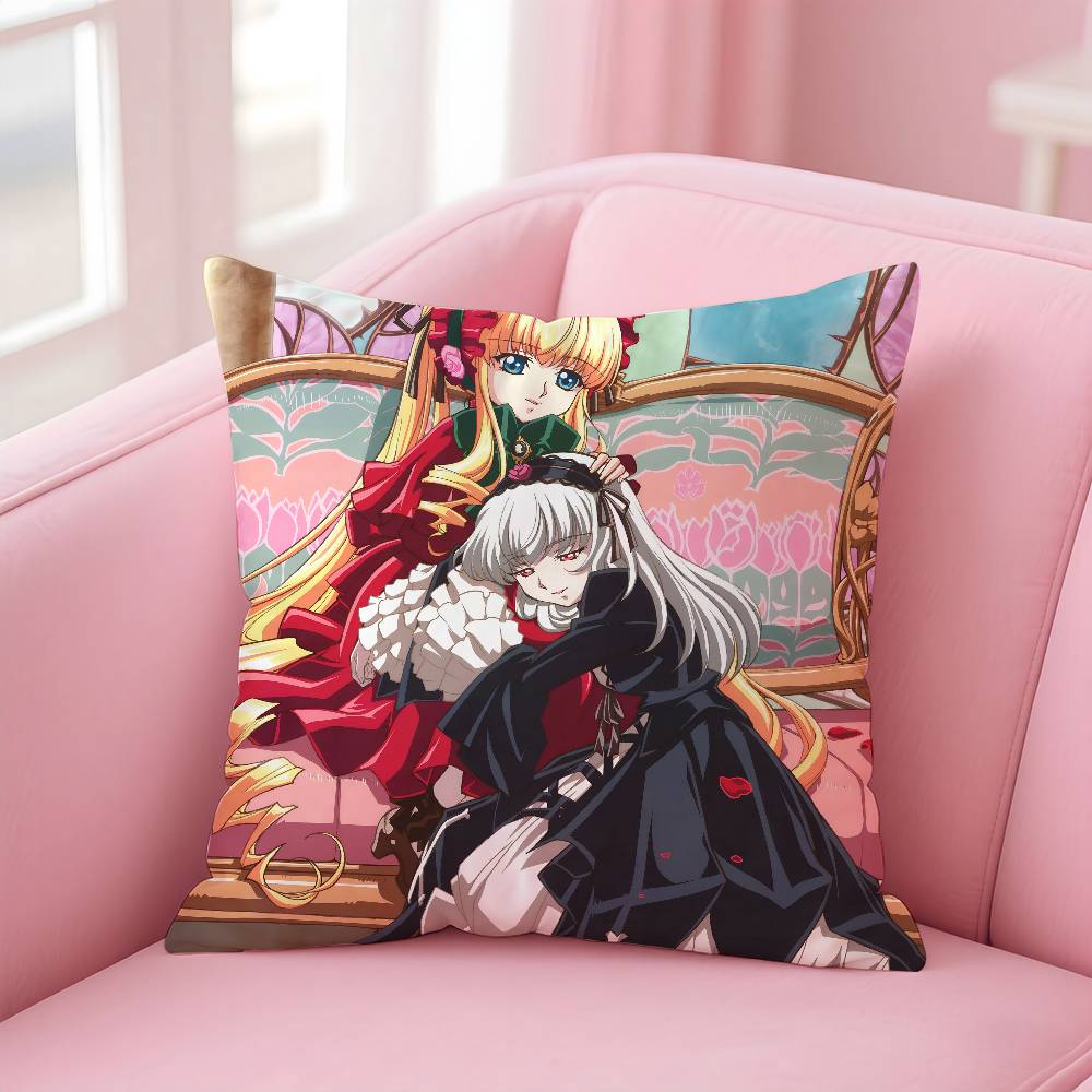 Romantic Anime R-Rozen Maiden Wantage Pillow Case Anti-dustmite Pillowcase Invisible zipper silky short plush Sofa cushion cover