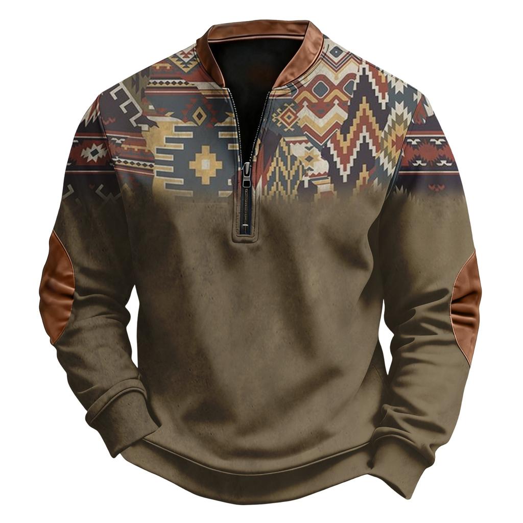 Men's Print Pullover Southwestern Western Long Sleeve Sweatshirt