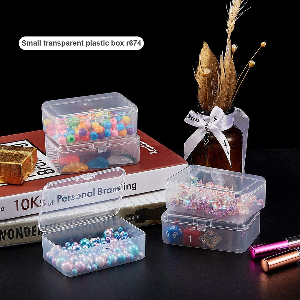 Rectangular Bead Storage Boxes Lightweight Durable Small Volume Non-brittle with Cover DIY Clear Containers for Beads and More
