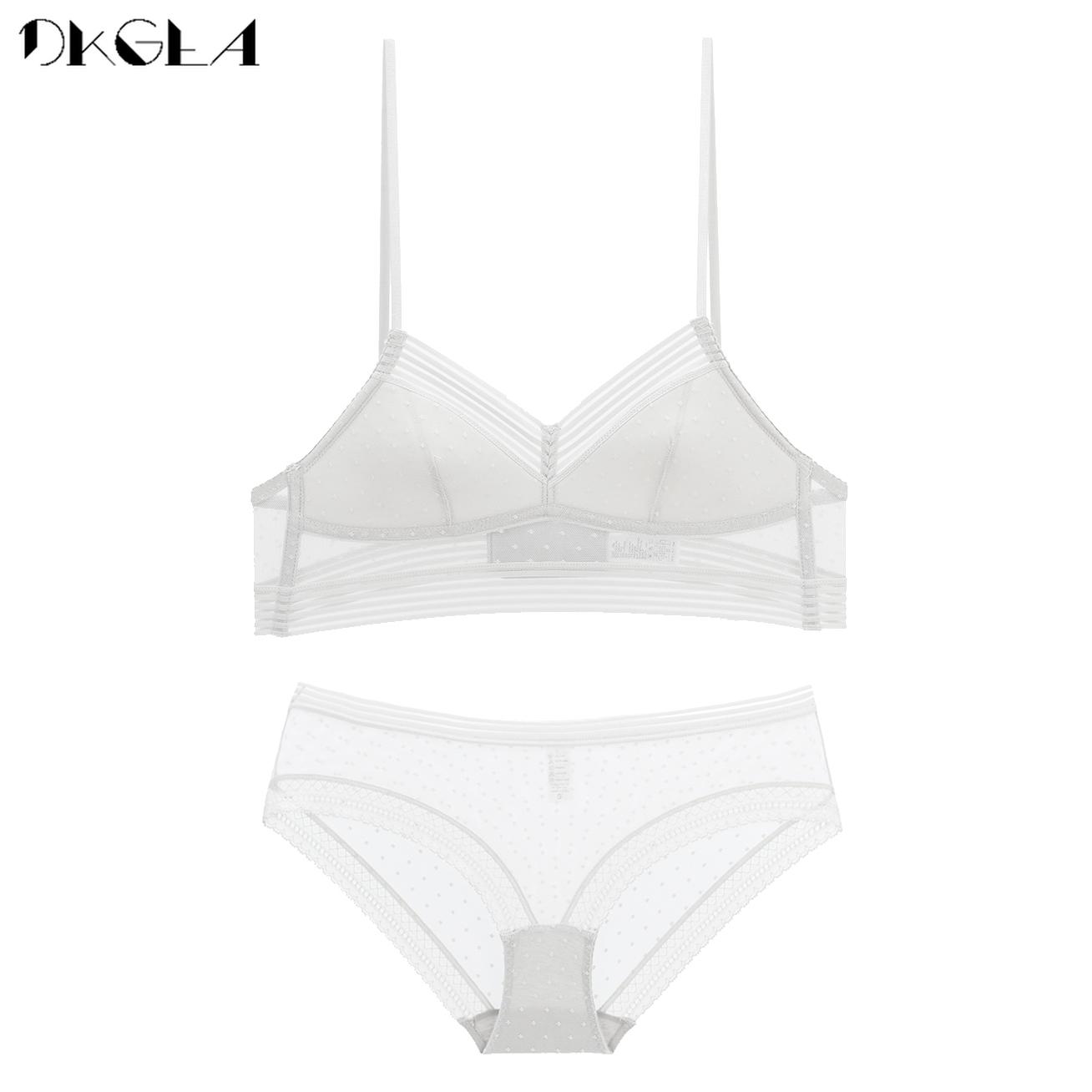 

Мереживний сексуальний бюстгальтер із заниженою спинкою, невидимий комплект нижньої білизни DKGEA M білий
