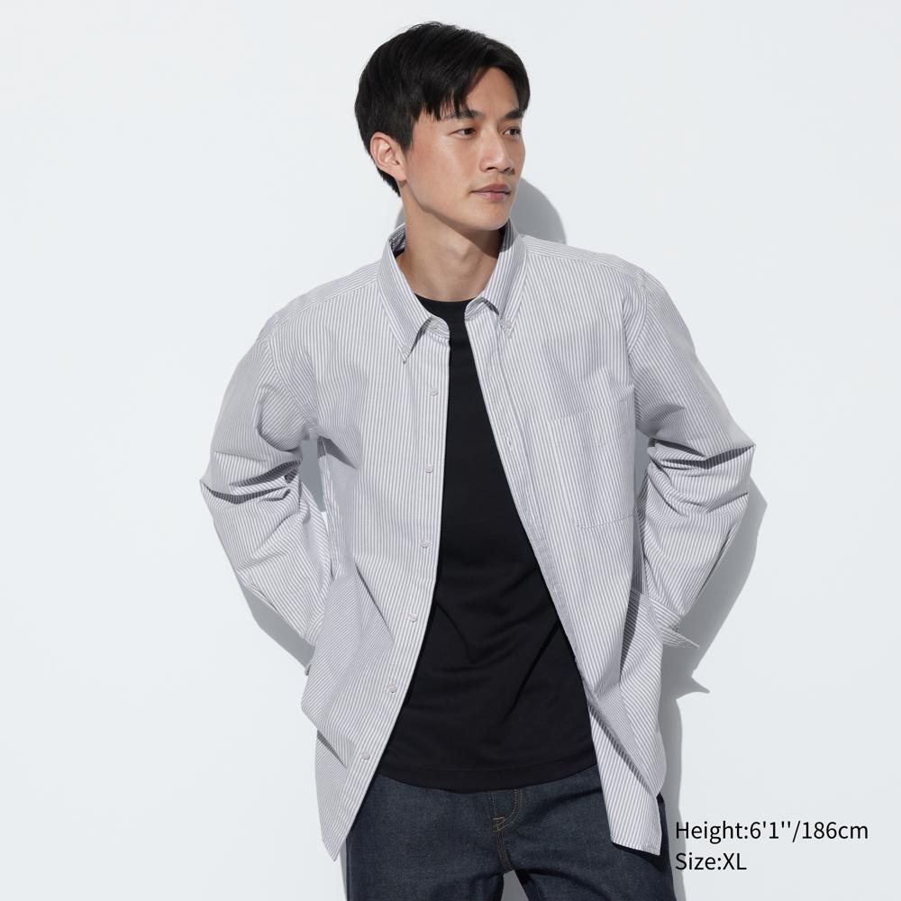 

UNIQLO Оксфордская рубашка в полоску (длинный рукав)