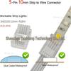 5-Pin RGBW LED Strip Solderless Clip Board for 10/12mm Strips, No Dark Spots, Pack of 10