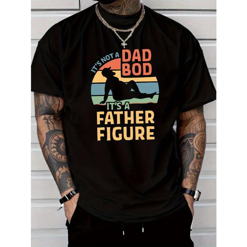 

European Size [Men s Letter Print Tee] Men s Casual Fashion Personality This Is Not a Dad Bod Letter Print Short Sleeve T-Shirt - Round Neck 4XL