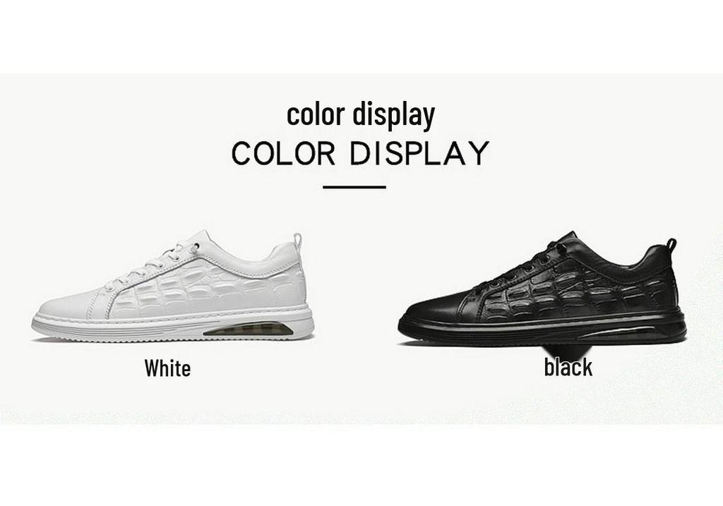 Men's Trendy Cross White Low-Top Cowhide Casual Shoes - Soft Sole, Korean Style