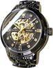 OLEVS Stylish Automatic Mechanical Stainless Black Men's Watch, Waterproof, Luminous, Steel, (Gold/Black 9901)