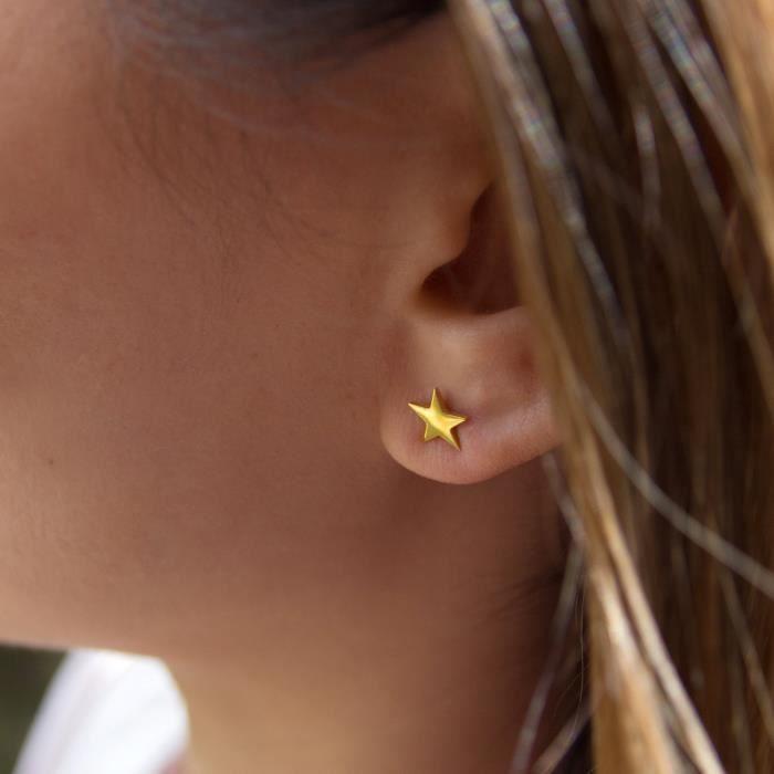 Boucles d'oreilles - Suck UK - Étoiles - Acier inoxydable - Doré - Clou/Puce