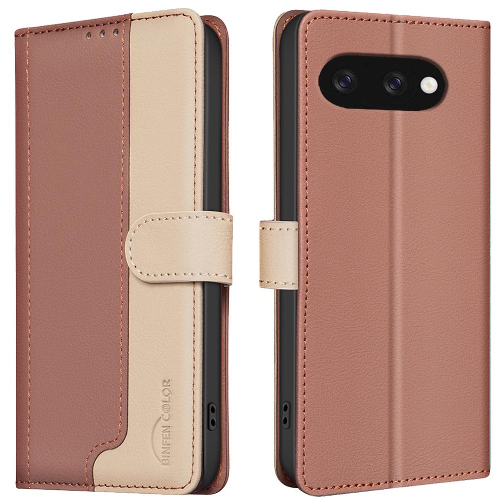 BINFEN COLOR BF33 für Google Pixel 9a Lederhülle Spleißfarbe RFID-Blockierung
