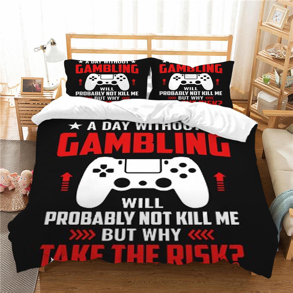 Gamer Home Textiles 3D Print Duvet Cover Set High Quality Microfiber Bedding Set Boy Man Single Double Size Qulit Cover