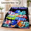 Among Us Custom Name Flannel Throw Blanket Soft Warm for Sofa Bed Indoor Home Use