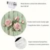 1Pcs Vintage Rose Digital Print Shower Curtain, Polyester With Hook, Woven, Fashion Bathroom Decor, Four Seasons Curtain