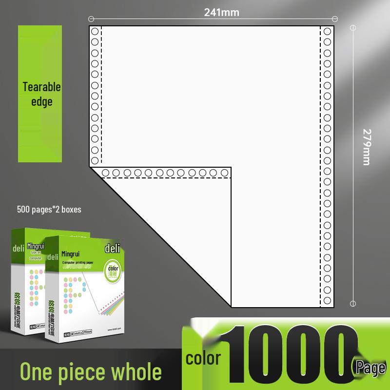 

Deli Computer Triplicate and Duplicate Two-Part Pinfeed Print Paper