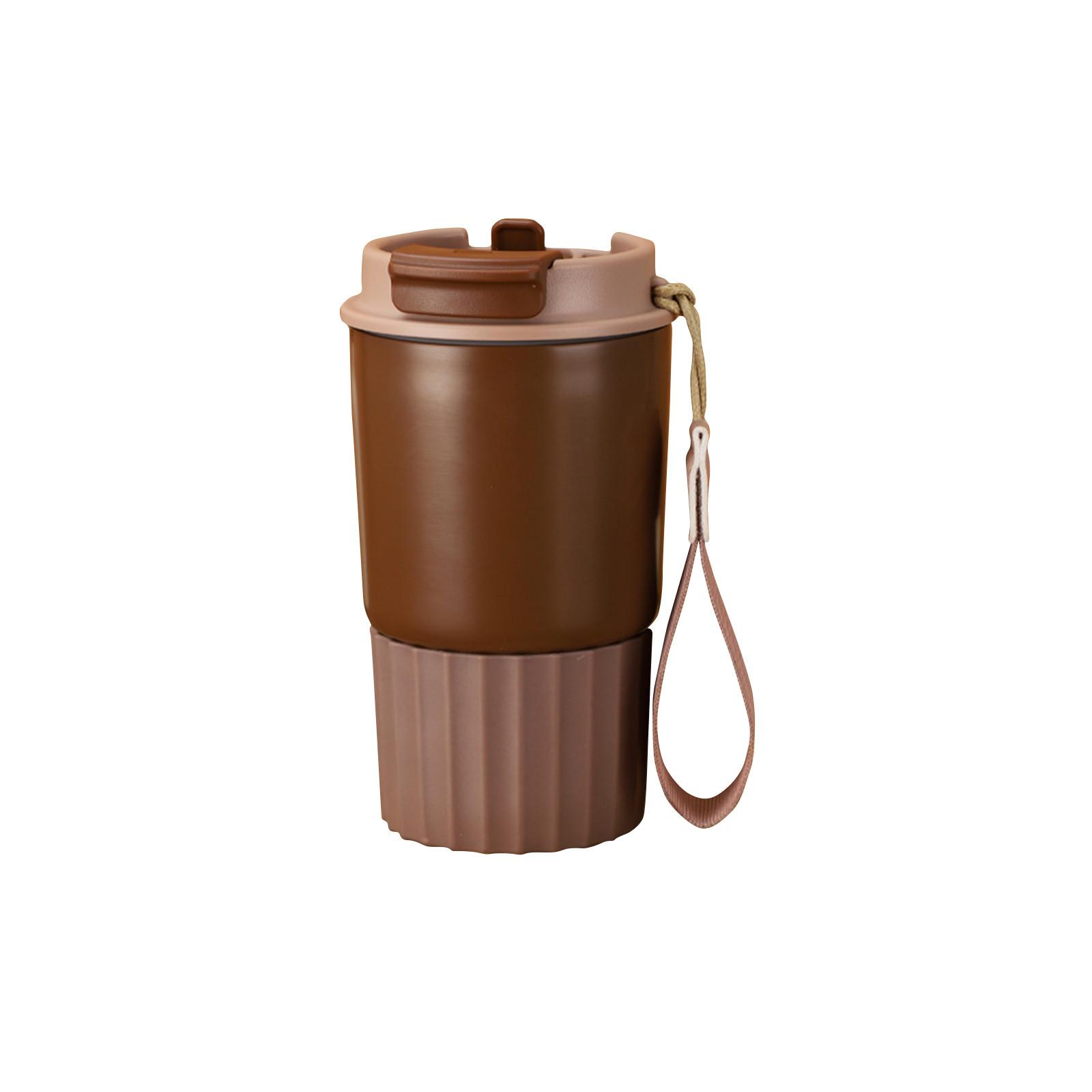 

Stainless Steel Insulated Travel Mug with Handle Strap Car Cup Direct Drinking Portable Coffee Cup Suitable for Outdoor and Vehicle Use One Size кавовий