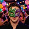 Maschera Mezza Faccia da Uomo con Elastico Mascherina Mezza Faccia Vintage Glitterata Maschera per Occhi Accessori Costume di Halloween Festa in Maschera Performance sul Palco