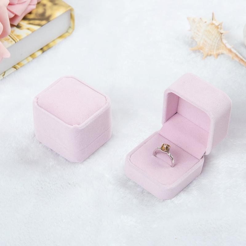 1Pc Showcase Gift Case Wedding Storage Organizer Jewelry Earring Velvet Ring Boxes Flocking