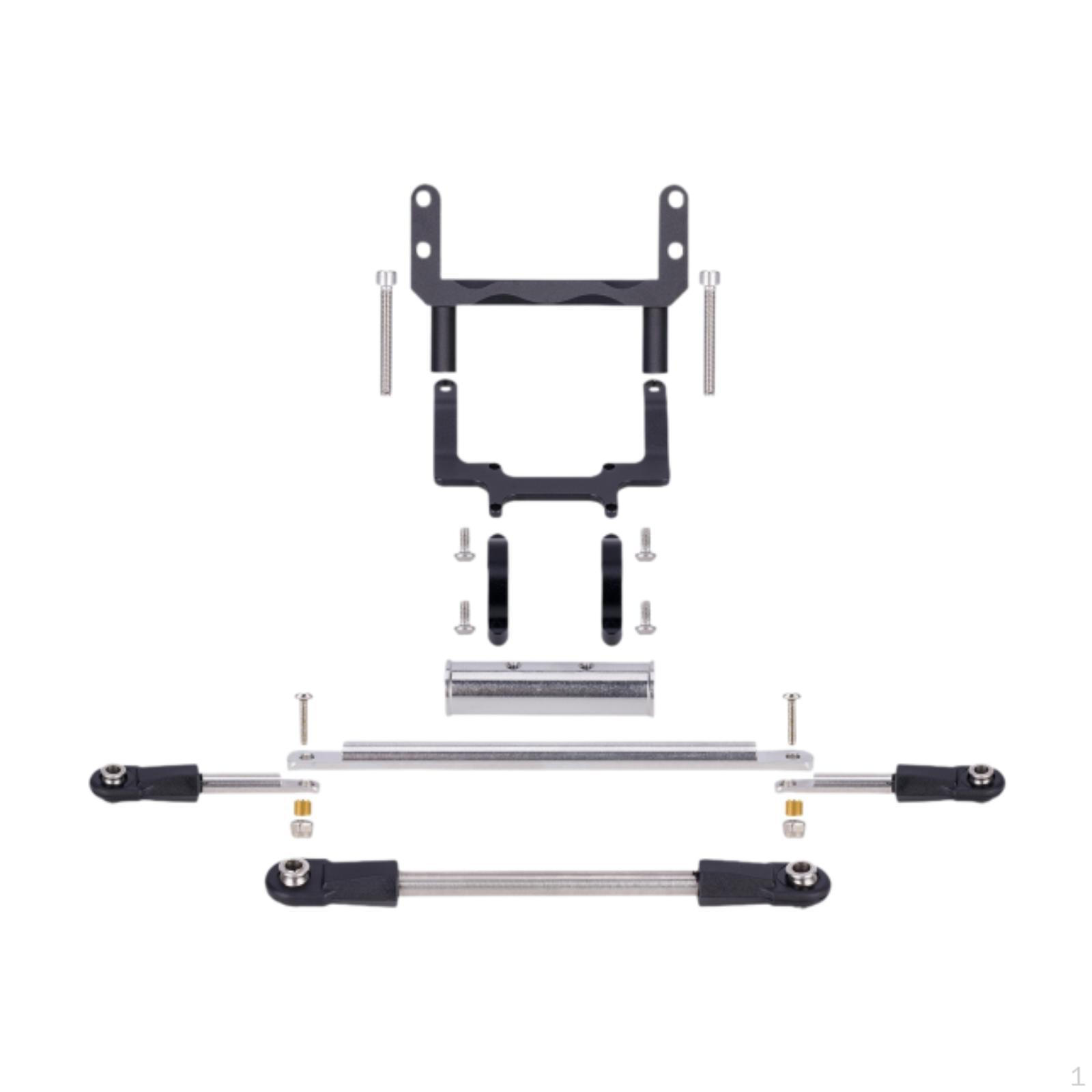 

1:10 Scale RC Car Servo Bracket Assembly Kit with Steering Link Components чорний