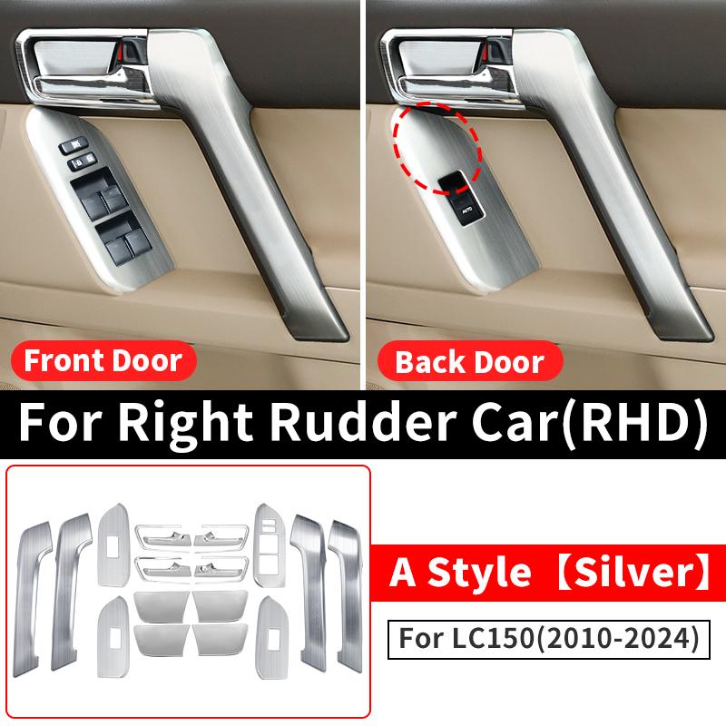 For Right Rudder Toyota Land Cruiser Prado 150 2010-2023 Door Handle Decorative Glass Switch Button LC150 Interior Accessories