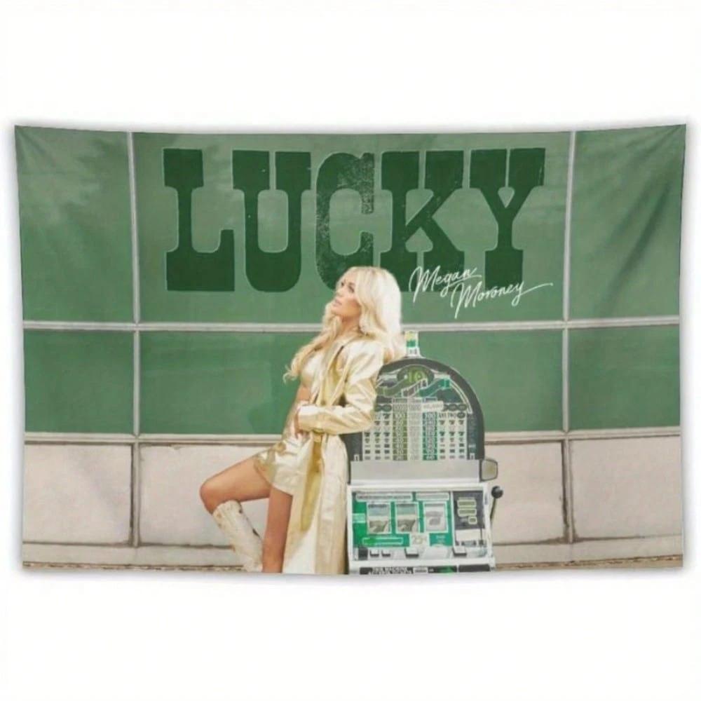 

1 шт. Зеленый УдачаКантри Музыка Гобелен Полиэстер 2D Печать для Дома Гостиной Спальни Декор Уникальный Подарок для Фанатов Меган Морони 74x94cm(29x37in)