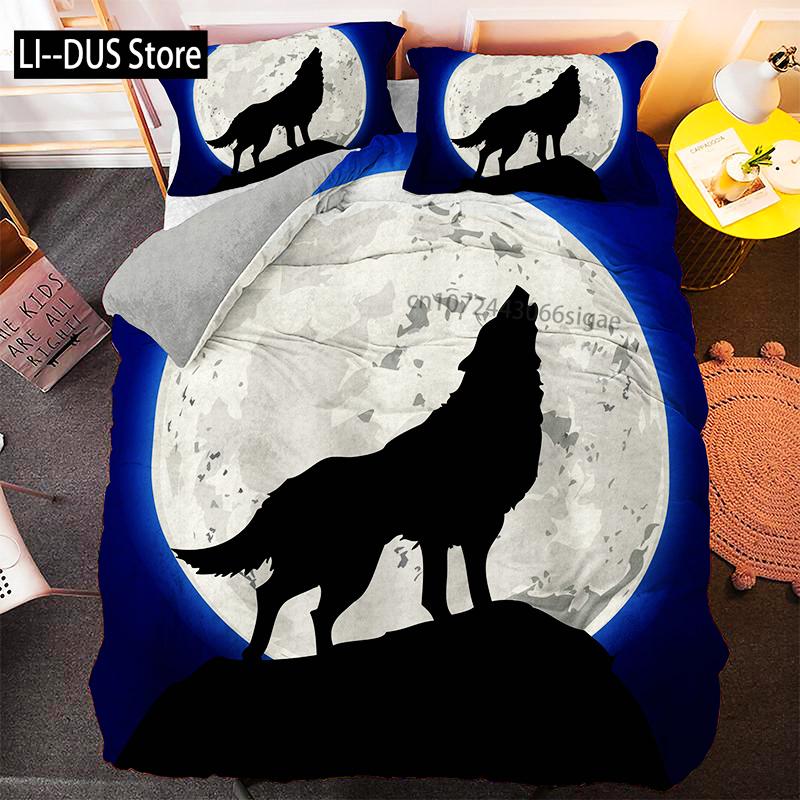 

Comforter Fashion Wolf Pattern Bedding Sets Animal Queen King Size 2/3Pcs Polyester Comforter Comforter (quilt)-EU Single(135*200cm)3pcs