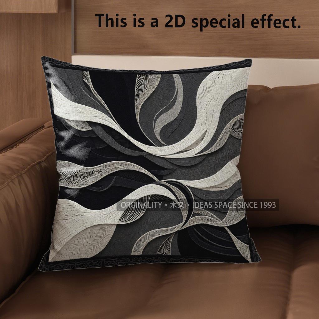 2D Modern Abstract Pattern Decorative Pillow Covers Pattern Cushion Cover Suitable For Sofa Bedroom Car Pillow Cover