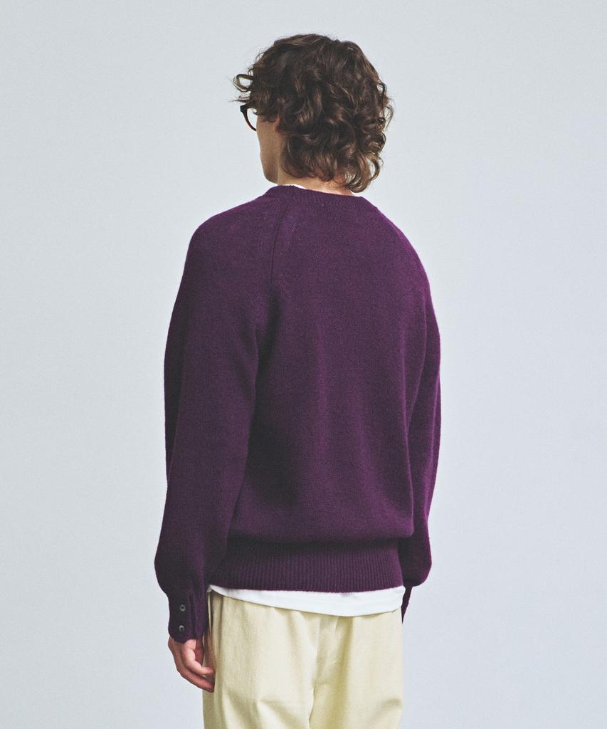 KNITTED Shaggy Dog 100% Wool Round Knit Purple