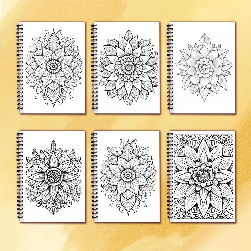 Kolorowanka spiralna - 30 arkuszy kolorowanka dla dorosłych, 11,3 x 8,3 cala, gruby papier 100g, notes do rysowania, prezent na powrót do domu, święta