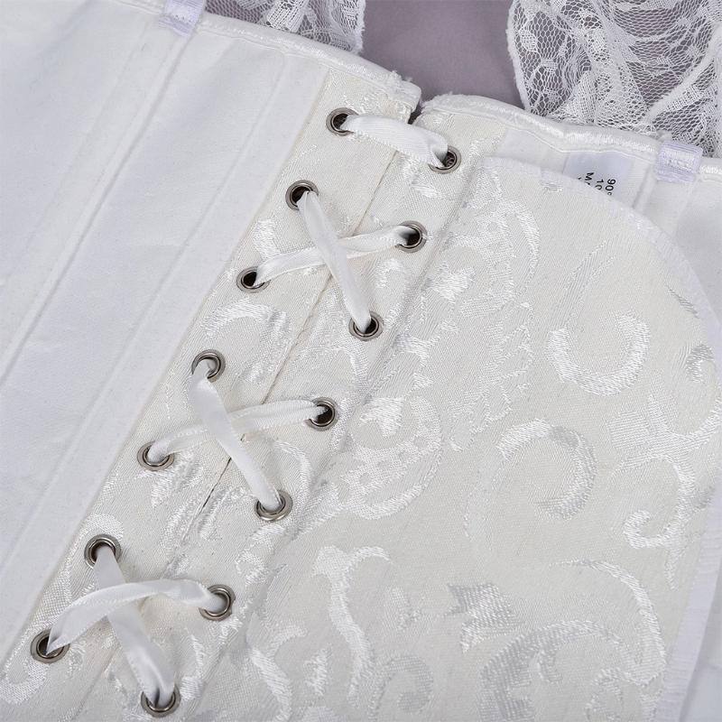 Women's Gothc Sexy Lingerie with Adjustable Belt Elegant Top Bustier Lace Corset Fashion Lace Bustier