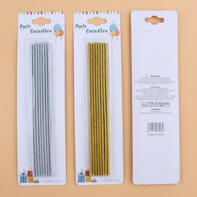 

Свеча Креативная Романтическая Вечеринка Украшение для Торта Длинная Палочка Блестящая Цветная Свеча JG1007-9 Colored candle