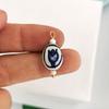 2pcs/lot Flower Ceramics Clay Tulip Pendant Charm Handmade DIY Necklace Stainless Steel Blue Painting Imitation Pearl