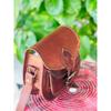 Vintage Saddle Bag Genuine Goat Hygienic Leather Brown Messenger Shoulder