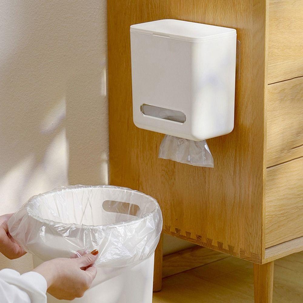 Wall Mounted Cling Film Storage Box Dustproof Large Capacity Plastic Wrap Storage Box Extractable Food Cover Plastic Wrap Rack