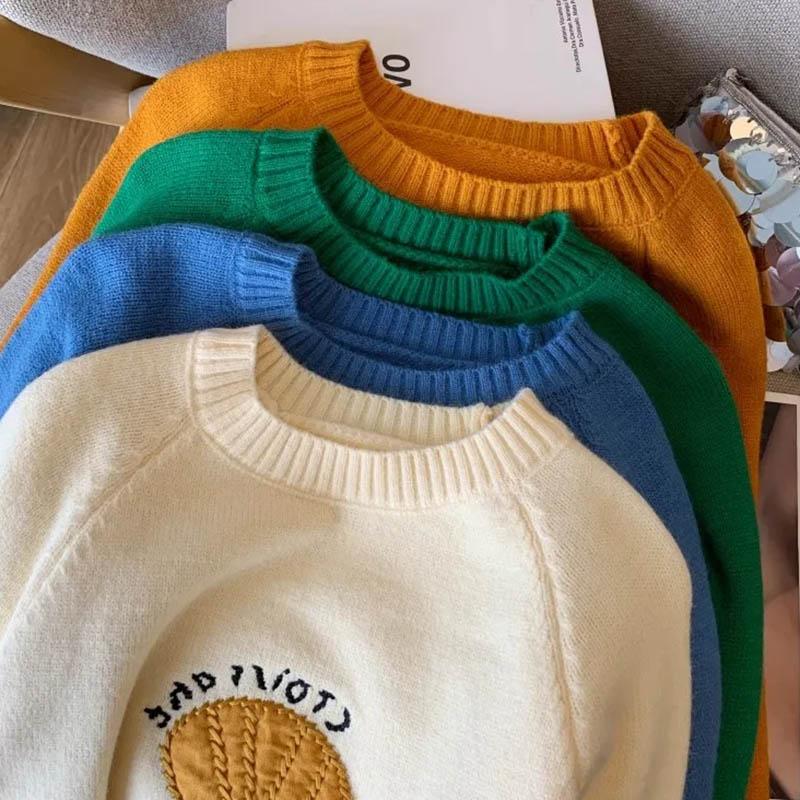 Sweater for Women Autumn Winter Thickened Pullover Warm Knitted Stretchy Long Sleeve Oversize Jumper Tops