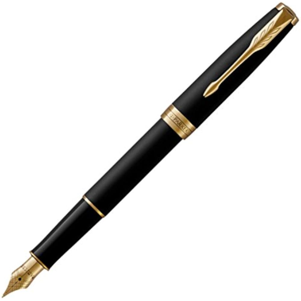 PARKER Parker Fountain Pen Sonnet Matte Black GT Fine Print Gift Box Regular Imported Product 195...