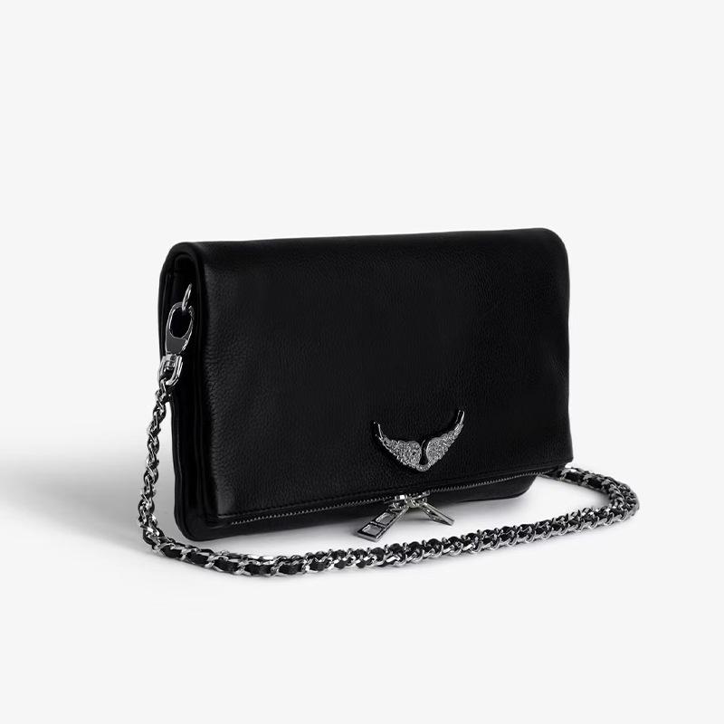 Francuska Klasyczna Mała Kwadratowa Torebka ze Skóry Naturalnej - Wszechstronna Torebka na Ramię/Listonoszka z Skrzydłami - Moda Europejska i Amerykańska