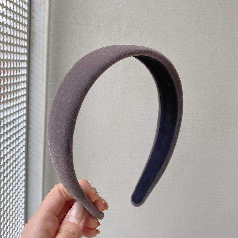 Fashion Simple Solid Color Winter Headbands for Women Velvet Sponge Hairband Girls Wide Hair Hoop Make-up Hair Bezel Headwear
