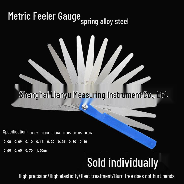 High-Precision Stainless Steel Feeler Gauge: 0.02-1.0mm Valve Clearance & Thickness Adjustment Tool