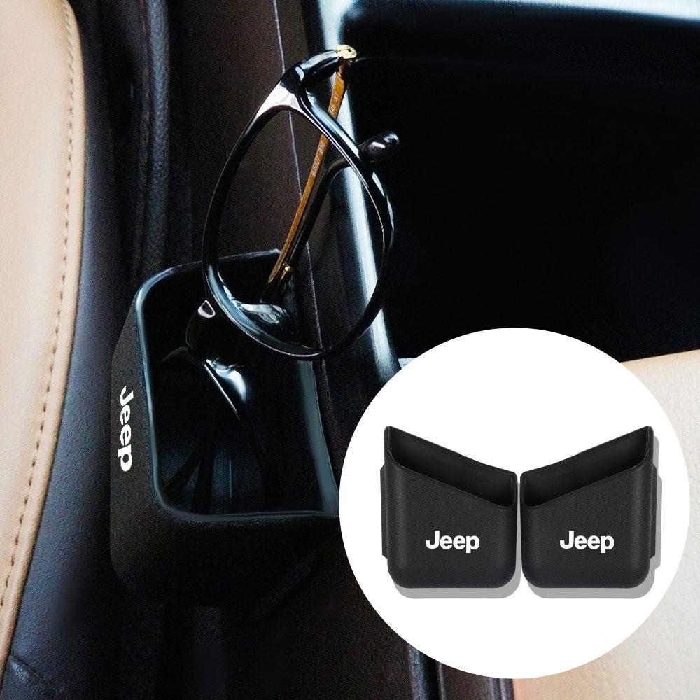 2PCS New Auto Truck Pillar Pocket Holder Box Storage Bag For Jeep Renegade Compass Grand Cherokee Wrangler jk Gladiator Patriot AKV1