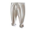 Newborn Velvet Striped Leggings - Elastic, Thin, Solid Color Pants for Boys & Girls, Spring and Autumn.