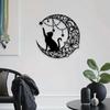 Moon Black Cat Silhouette Wall Hanging Crafts Simple Iron Wall Decoration Art Wall Decoration Garden Living Room Wall Decoration