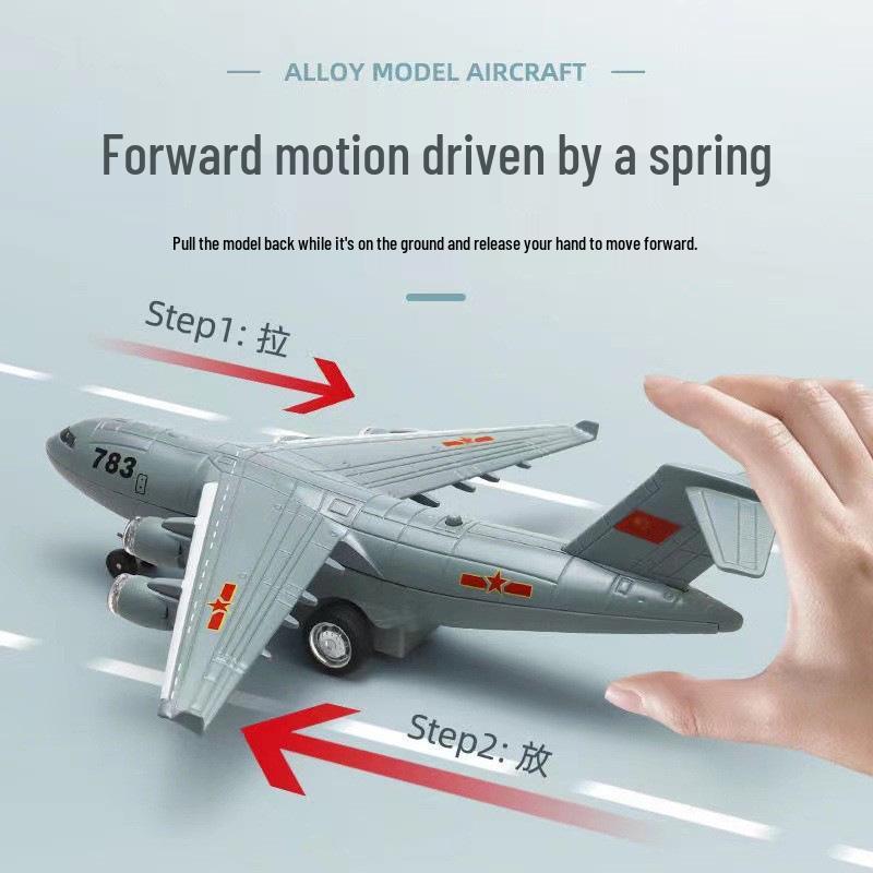 Cai Po Y-20 Military Transport Alloy Pull-Back Model 51406C