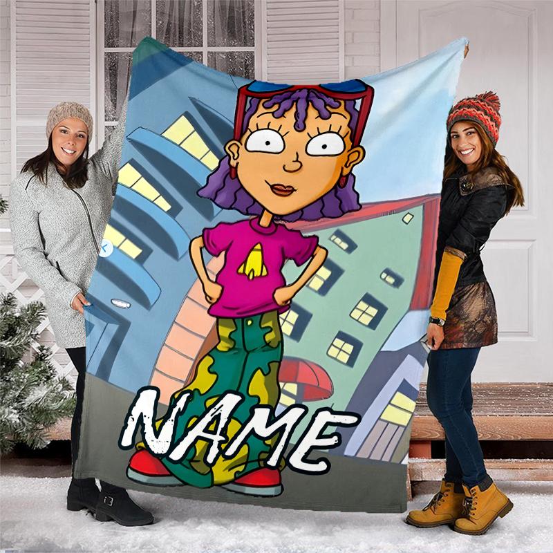 Personalized Custom Name Blanket - Hey Arnold Print Design,Blanket for Sofa,Bed,Travel,Camping - Soft and Warm, Great Gift