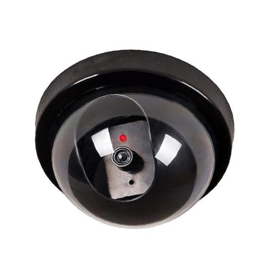 Red LED Sensor Light Up Fake Dummy Dome Surveillance Monitor Security Camera