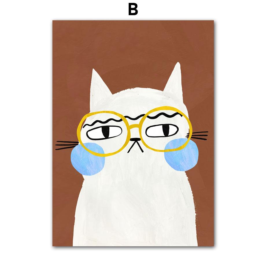 Cute Rabbit Cat Crocodile Goose Pear Nursery Wall Art Canvas Painting Boho Posters And Prints Wall Pictures Baby Kids Room Decor