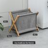 Solid Wood Foldable Laundry Hamper: Large, Durable Storage Basket for Clothes in Laundry Room or Bathroom.