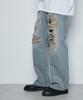 WEGO Unisex Distressed Denim Denim Vintage American Size Denim Men's Wide-Leg Pants, Trousers, Bottoms, Streetwear, Casual, Spring, Summer, Autumn,
