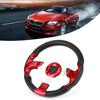 320mm 12.5in Racing Car Steering Wheel with Horn Button PVC Red Color Universal Modified Part