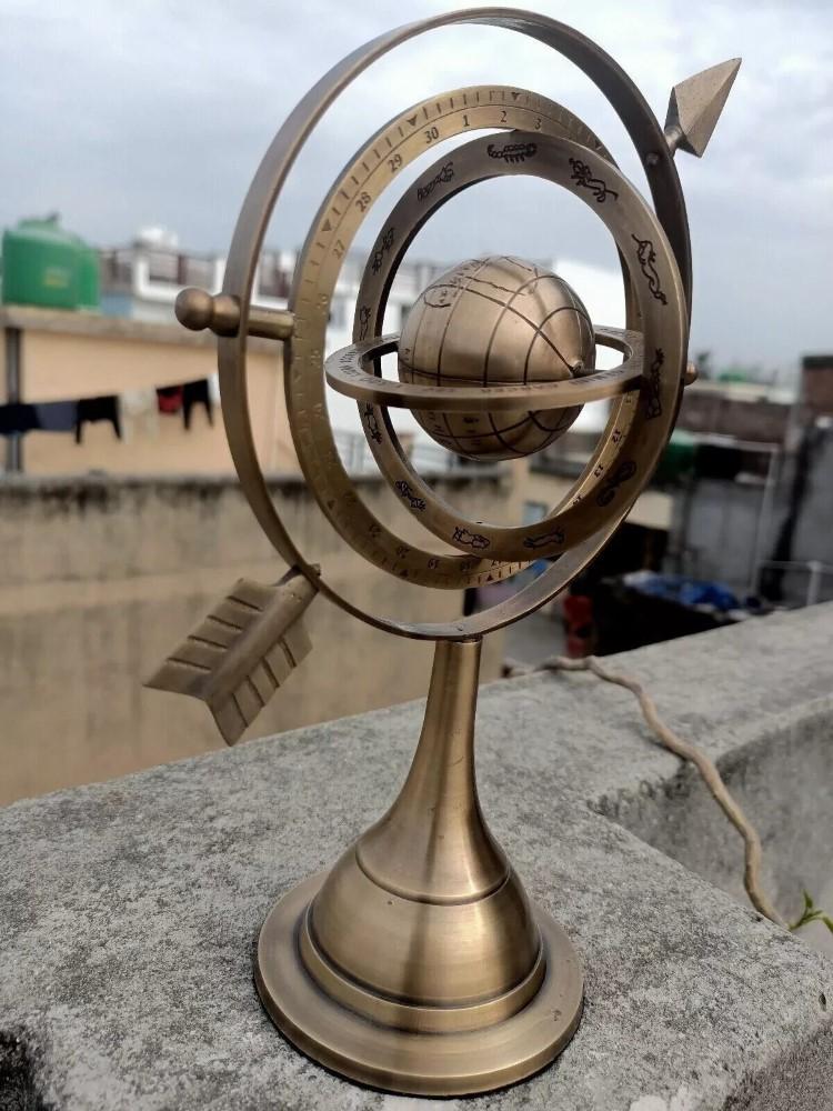 Antiques Era Brass Celestial Armillary Globe Sphere Astrological Globe