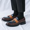 Fashion Thick-sole Tassels Loafers New Men's Pointed Tassel Leather Shoes Male Designer Formal Wedding Prom Dress Homecoming Footwear