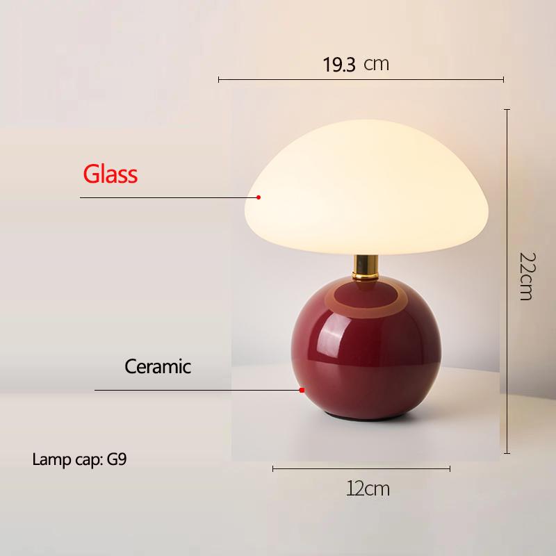 Xiaomi Ceramic Mushroom Table Lamp Nordic Cream Style Bedroom Bedside Living Room and Dining Room Table Lamp Atmosphere Table Lamp