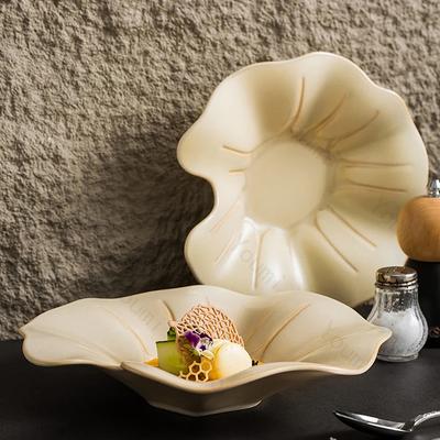 Piatti in Ceramica di Alta Gamma Piatto da Zuppa di Lusso Leggero alla Moda Squisito Irregolare per Tè Pomeridiano Dessert Insalata